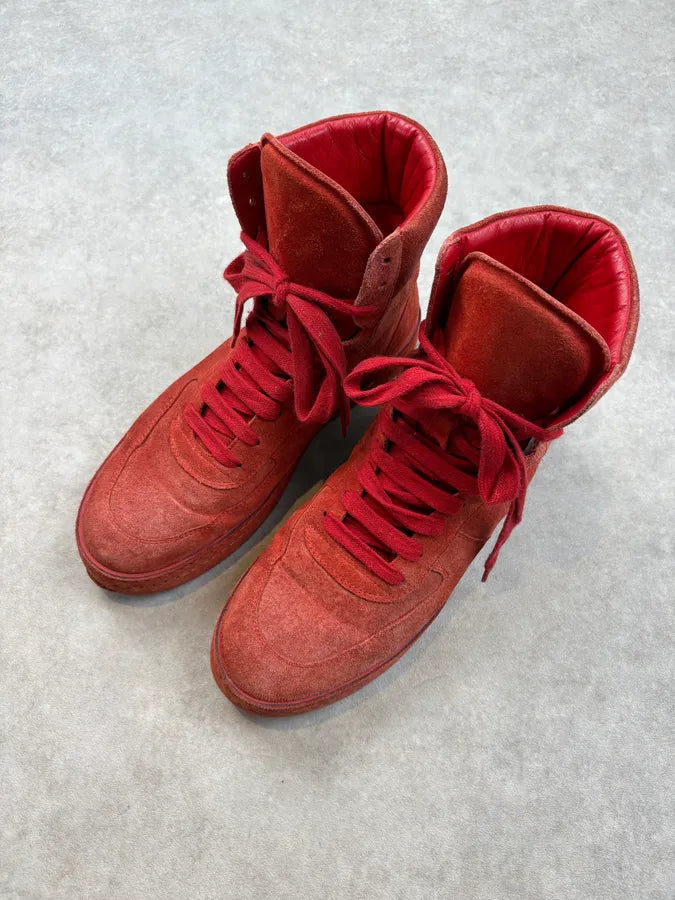 Ann Demeulemeester Red Suede High Sneakers EhYvcfu 2