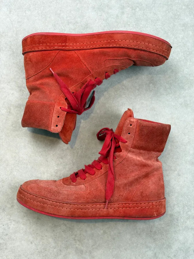 Ann Demeulemeester Red Suede High Sneakers EhYvcfu 3