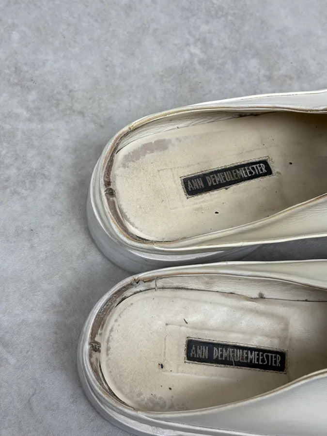 Ann Demeulemeester White Leather Mules xxQGOhn 5