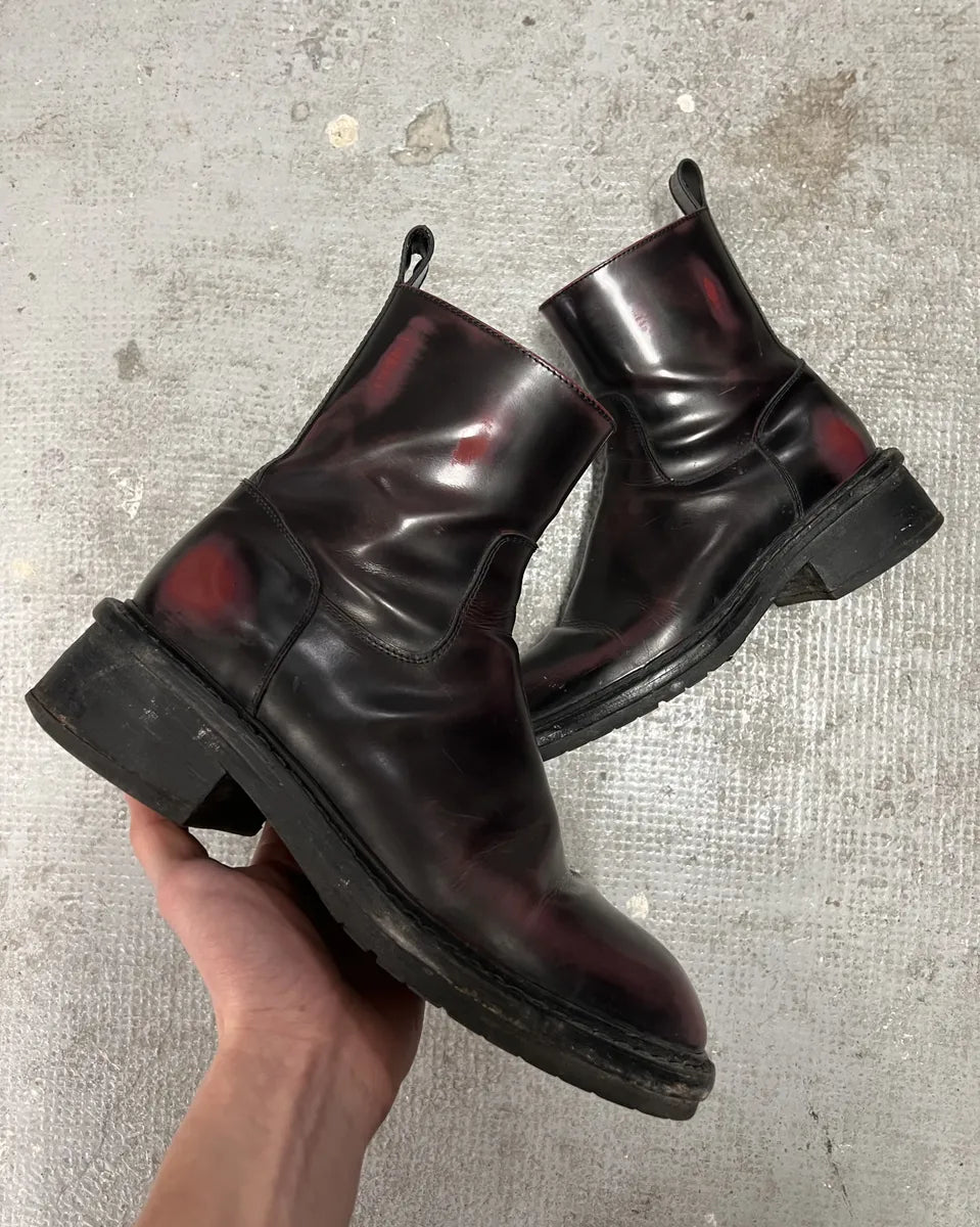 Ann Demeulmeester Archive Eroded Purple Leather Boots (42eu/us8.5) 0