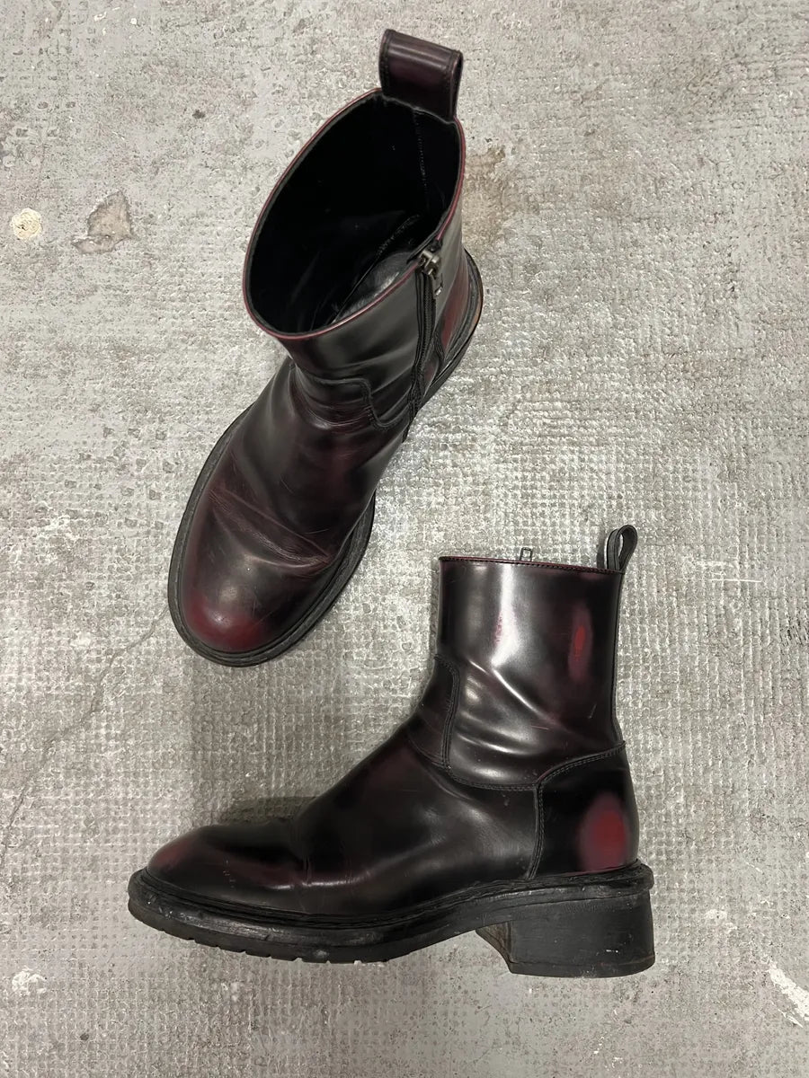 Ann Demeulmeester Archive Eroded Purple Leather Boots (42eu/us8.5) 3