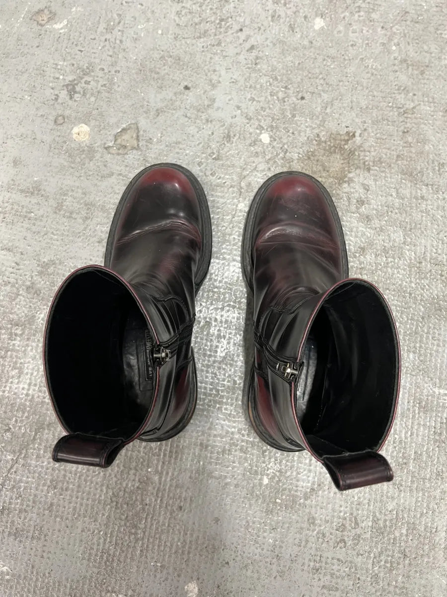 Ann Demeulmeester Archive Eroded Purple Leather Boots (42eu/us8.5) 4