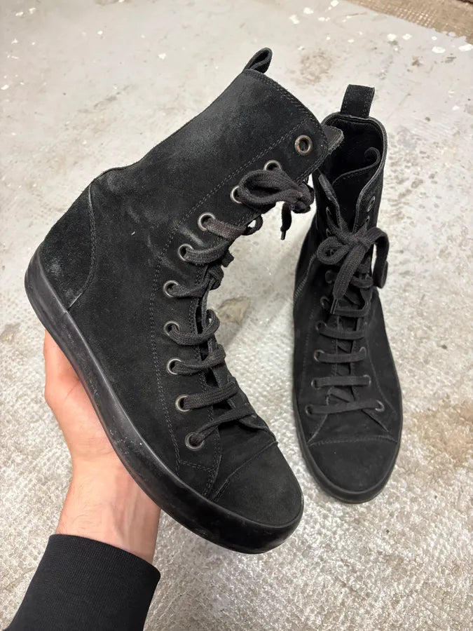 Ann Demeulmeester Black Combat High Boxing Suede Shoes zvpcfKh 0