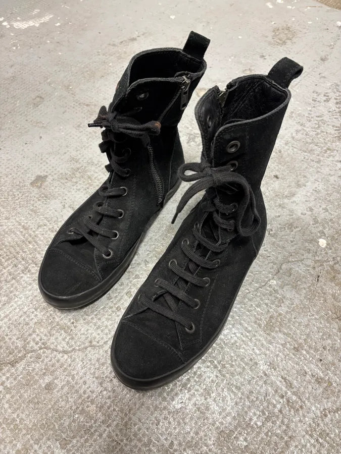 Ann Demeulmeester Black Combat High Boxing Suede Shoes zvpcfKh 1