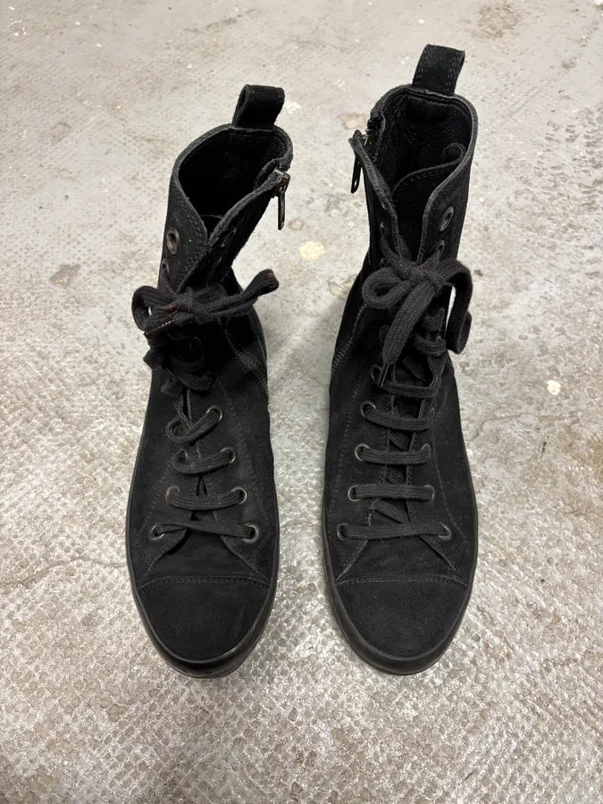 Ann Demeulmeester Black Combat High Boxing Suede Shoes zvpcfKh 2