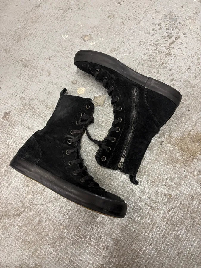 Ann Demeulmeester Black Combat High Boxing Suede Shoes zvpcfKh 5