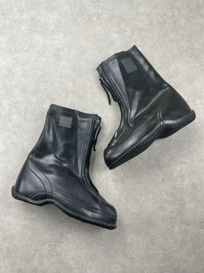 Vintage Army Front Zipper Waterproof Black Boots  cydokdh 0