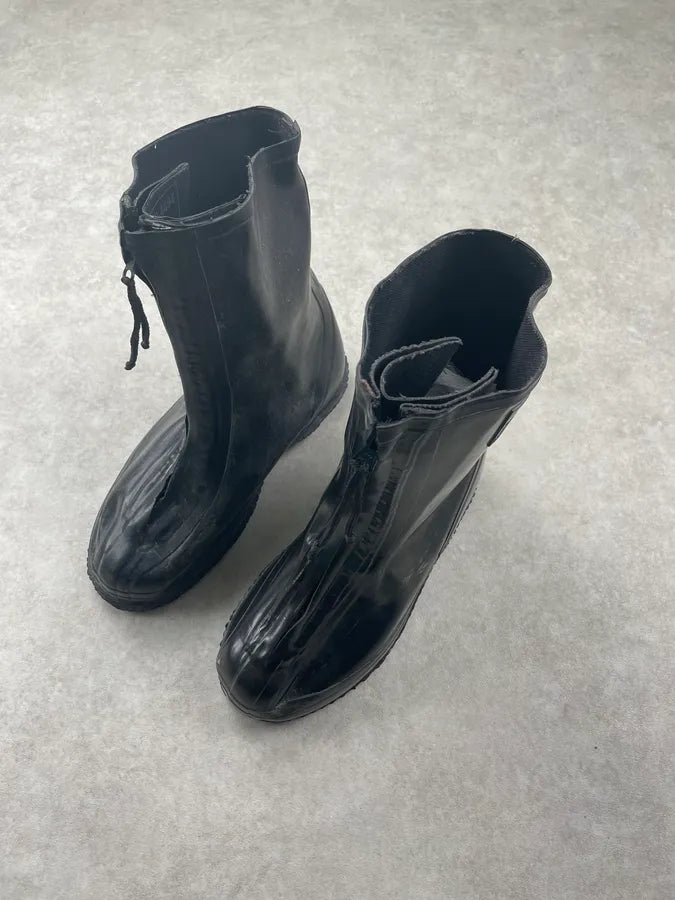 Vintage Army Front Zipper Waterproof Black Boots  cydokdh 3