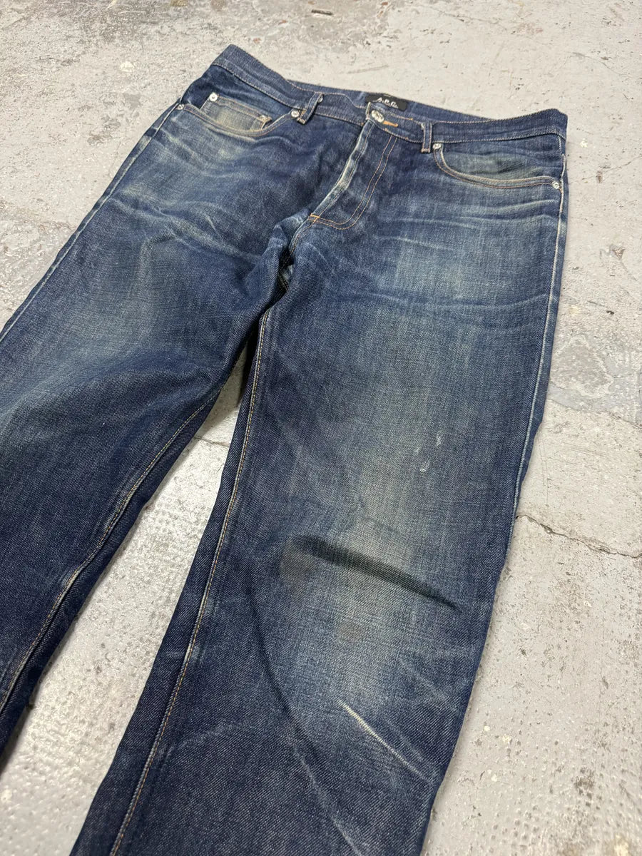 APC Blue Faded Brut Denim Jeans GnxaMSR 5