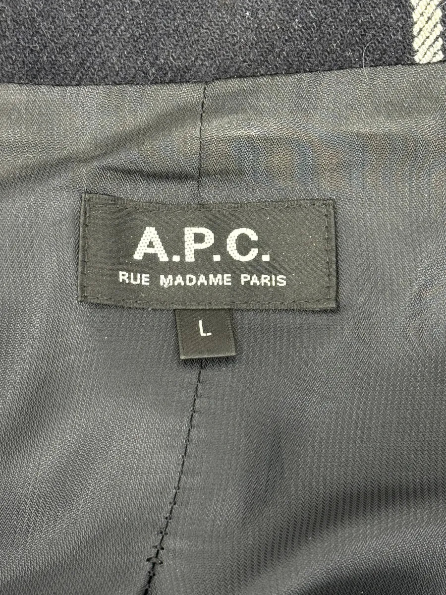 APC Navy Wool Checkered Jacket WKLZrzb 8