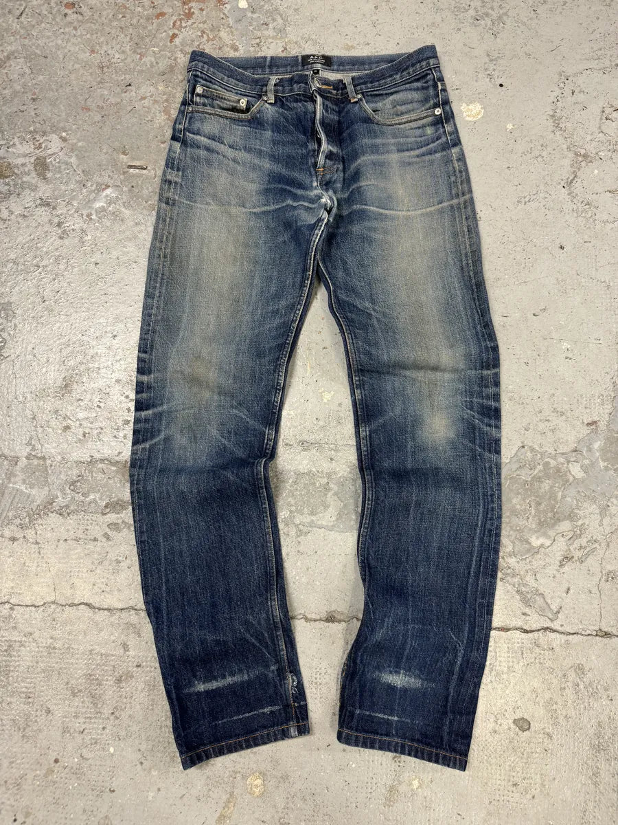 APC New Standard Blue Faded Denim Jeans EVbrrOd 0