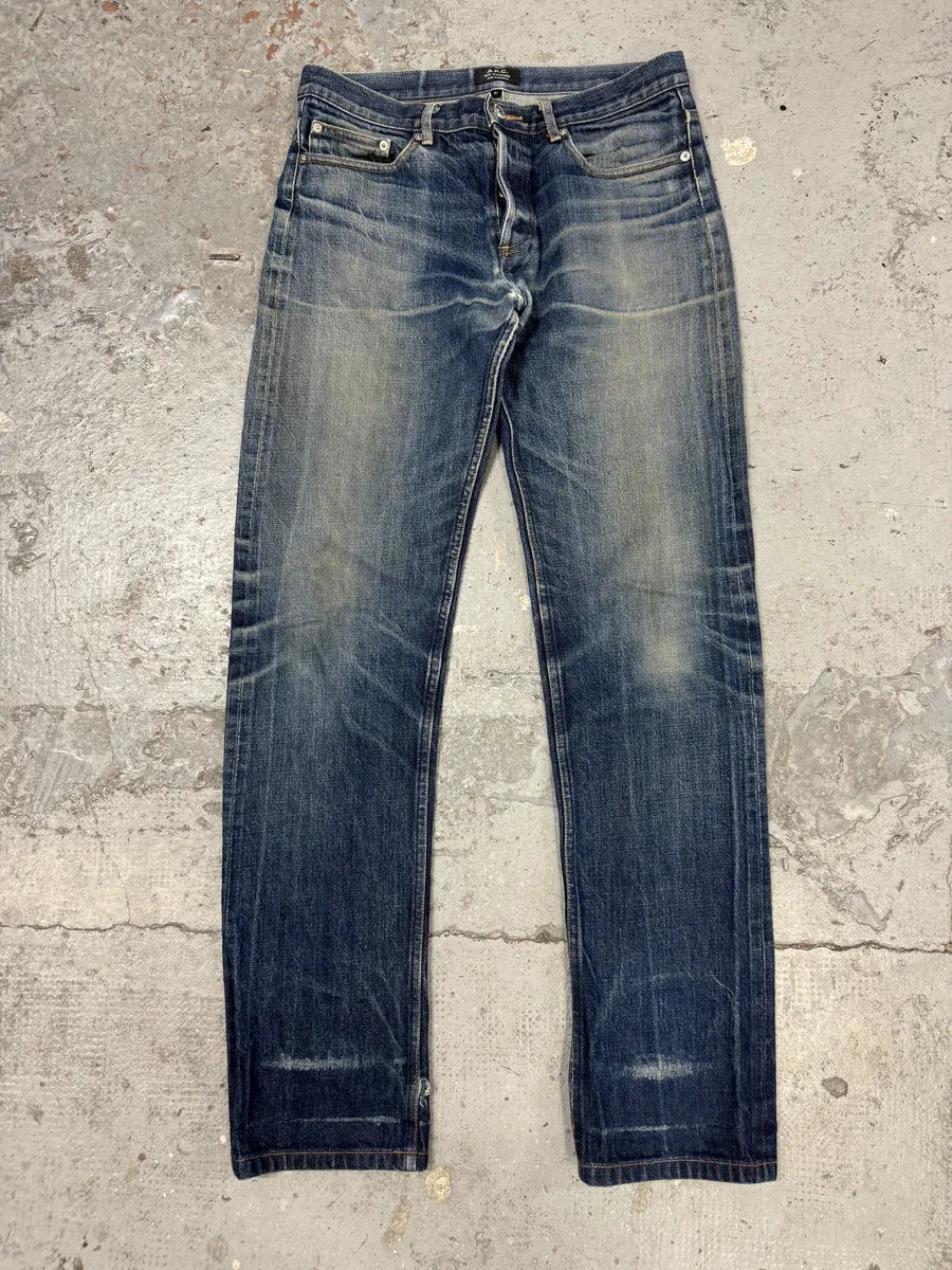 APC New Standard Blue Faded Denim Jeans EVbrrOd 3
