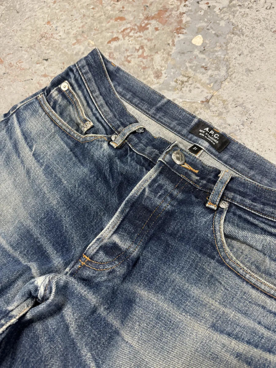 APC New Standard Blue Faded Denim Jeans EVbrrOd 5