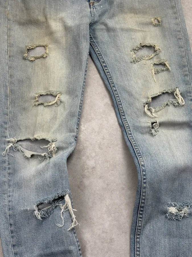 A.P.C. Slim Sunfaded Distressed Blue Denim Jeans cNUSIVP 8