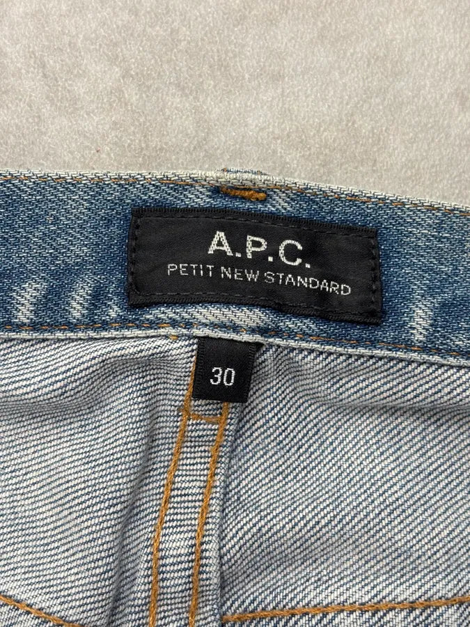 A.P.C. Slim Sunfaded Distressed Blue Denim Jeans cNUSIVP 10