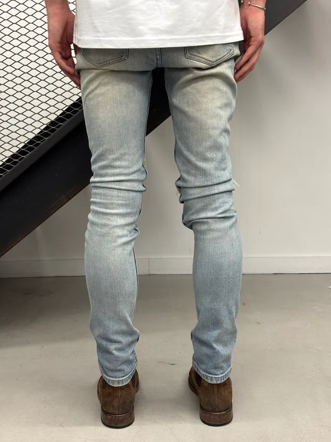 A.P.C. Slim Sunfaded Distressed Blue Denim Jeans cNUSIVP 3