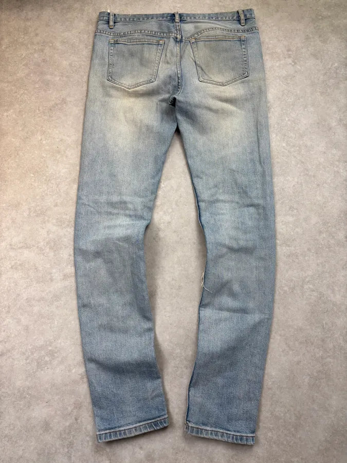 A.P.C. Slim Sunfaded Distressed Blue Denim Jeans cNUSIVP 5