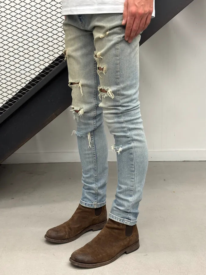 A.P.C. Slim Sunfaded Distressed Blue Denim Jeans cNUSIVP 2