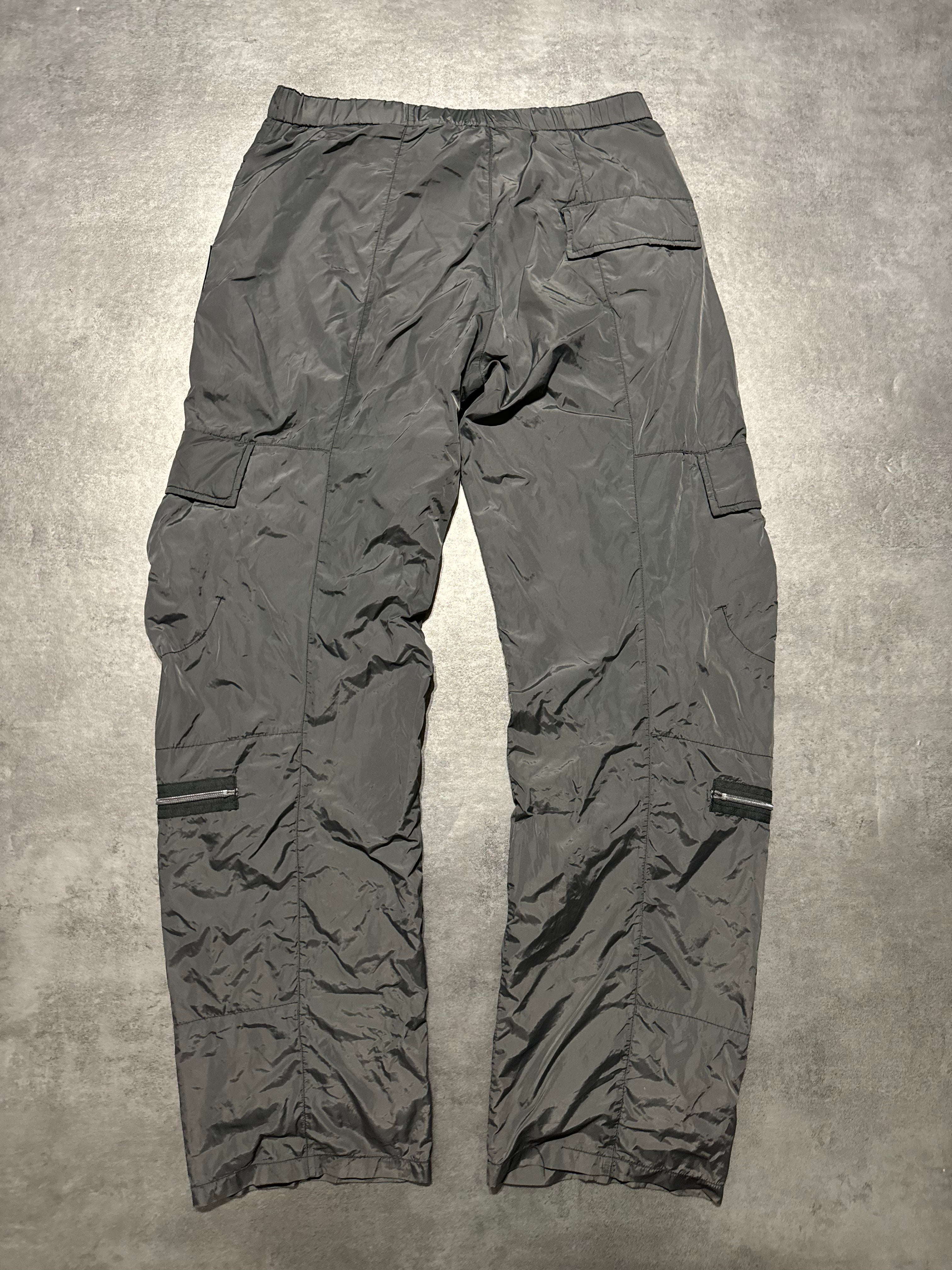 2000s Marithé + François Girbaud Tactical Grey Nylon Cargo Pants (M) - 2