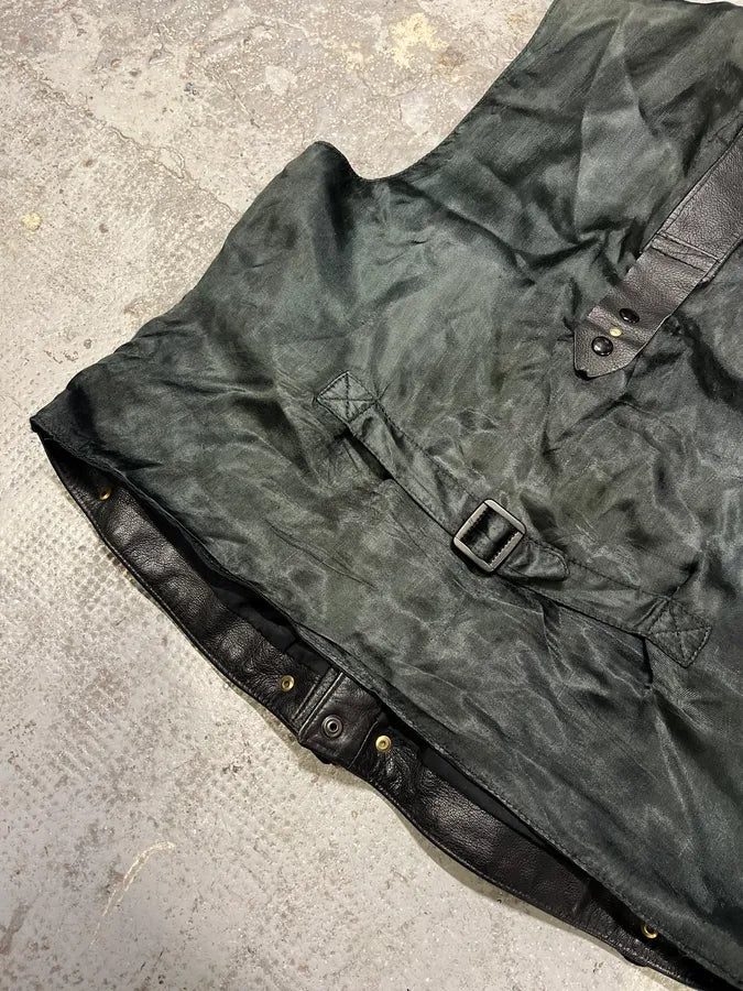 Archive Black Leather Avant-Garde Vest (M) mtAUtrs 12