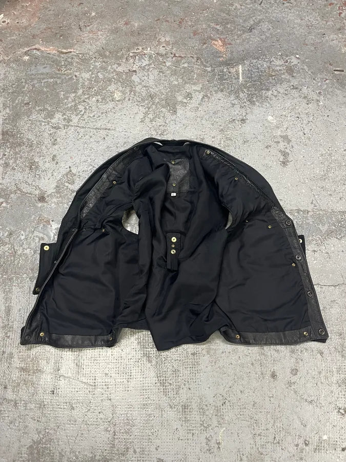 Archive Black Leather Avant-Garde Vest (M) mtAUtrs 13