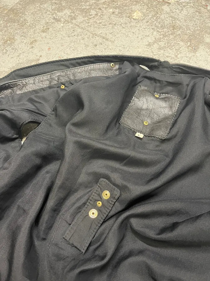 Archive Black Leather Avant-Garde Vest (M) mtAUtrs 14