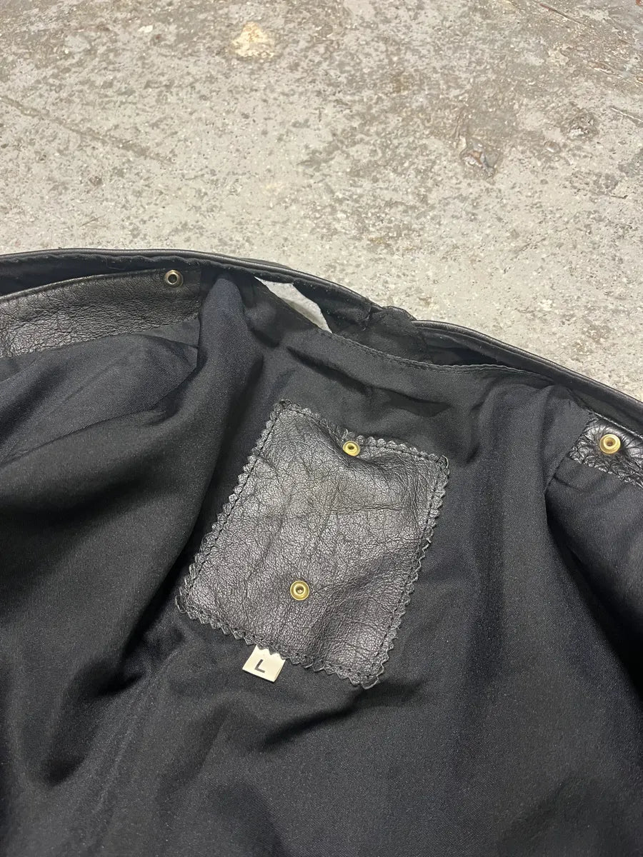 Archive Black Leather Avant-Garde Vest (M) mtAUtrs 15