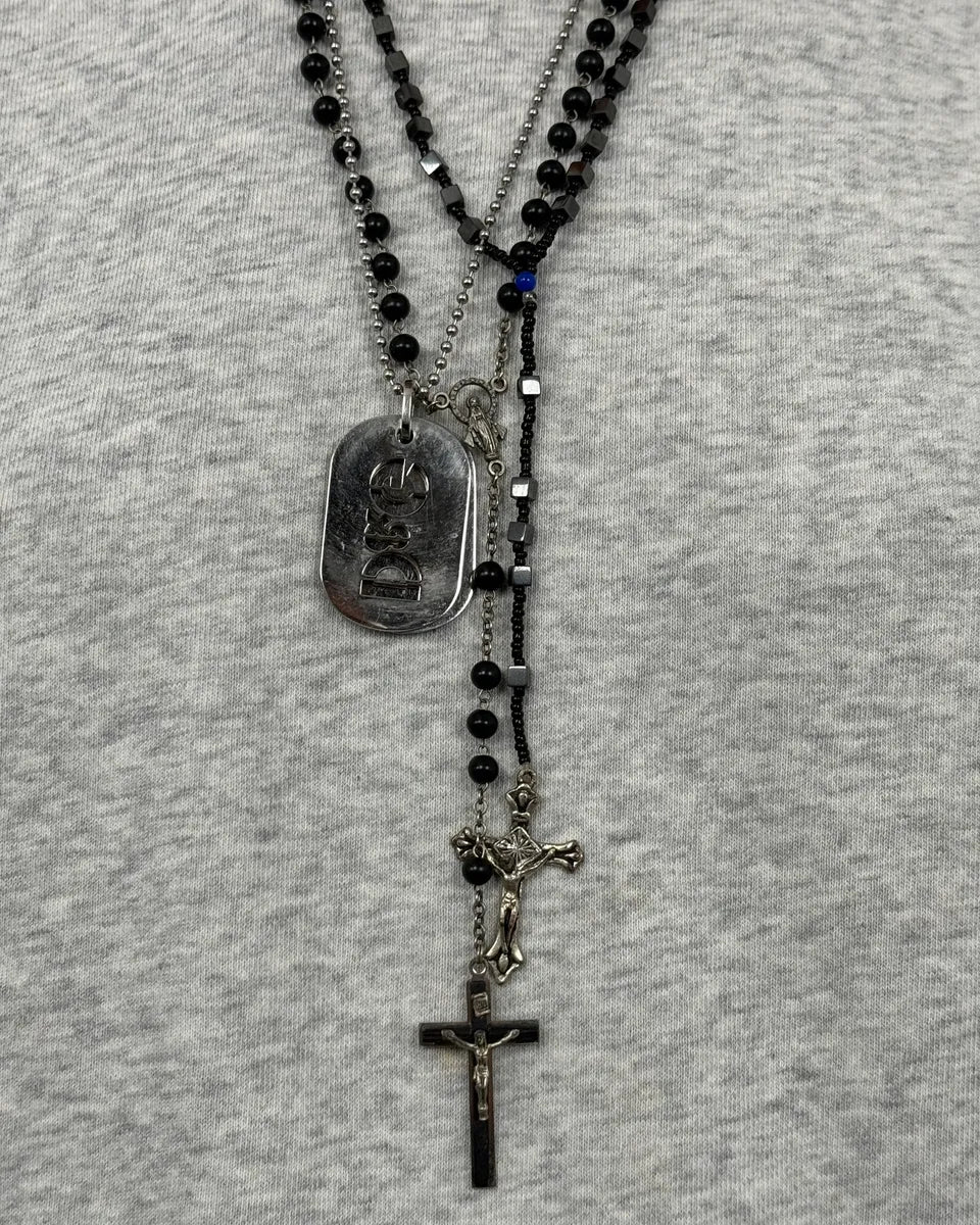 Archive Black Rosary Cross Necklace jmRsAZM 2