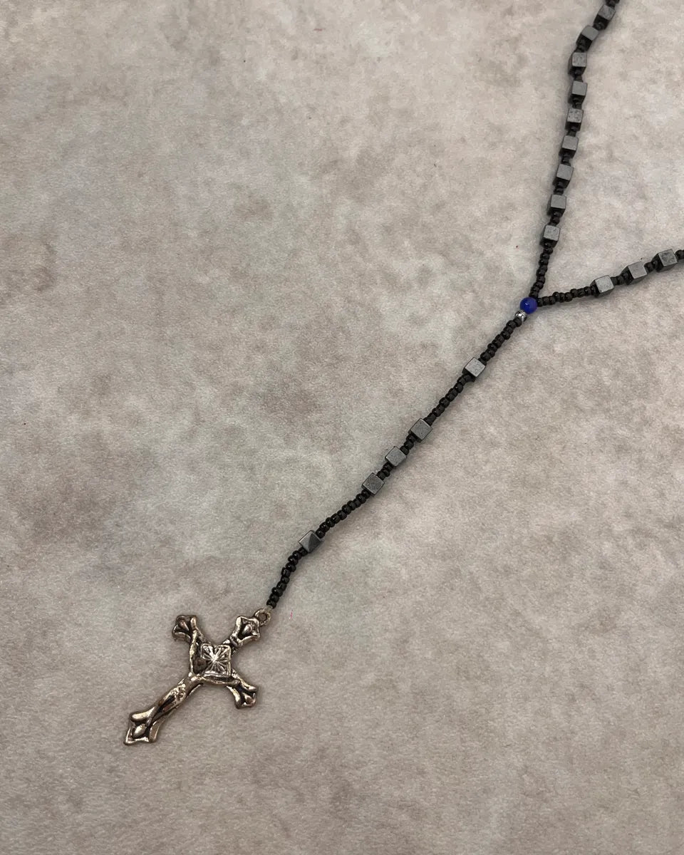Archive Black Rosary Cross Necklace jmRsAZM 3