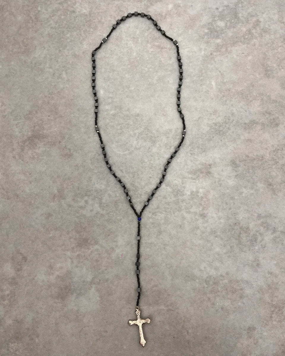 Archive Black Rosary Cross Necklace jmRsAZM 5