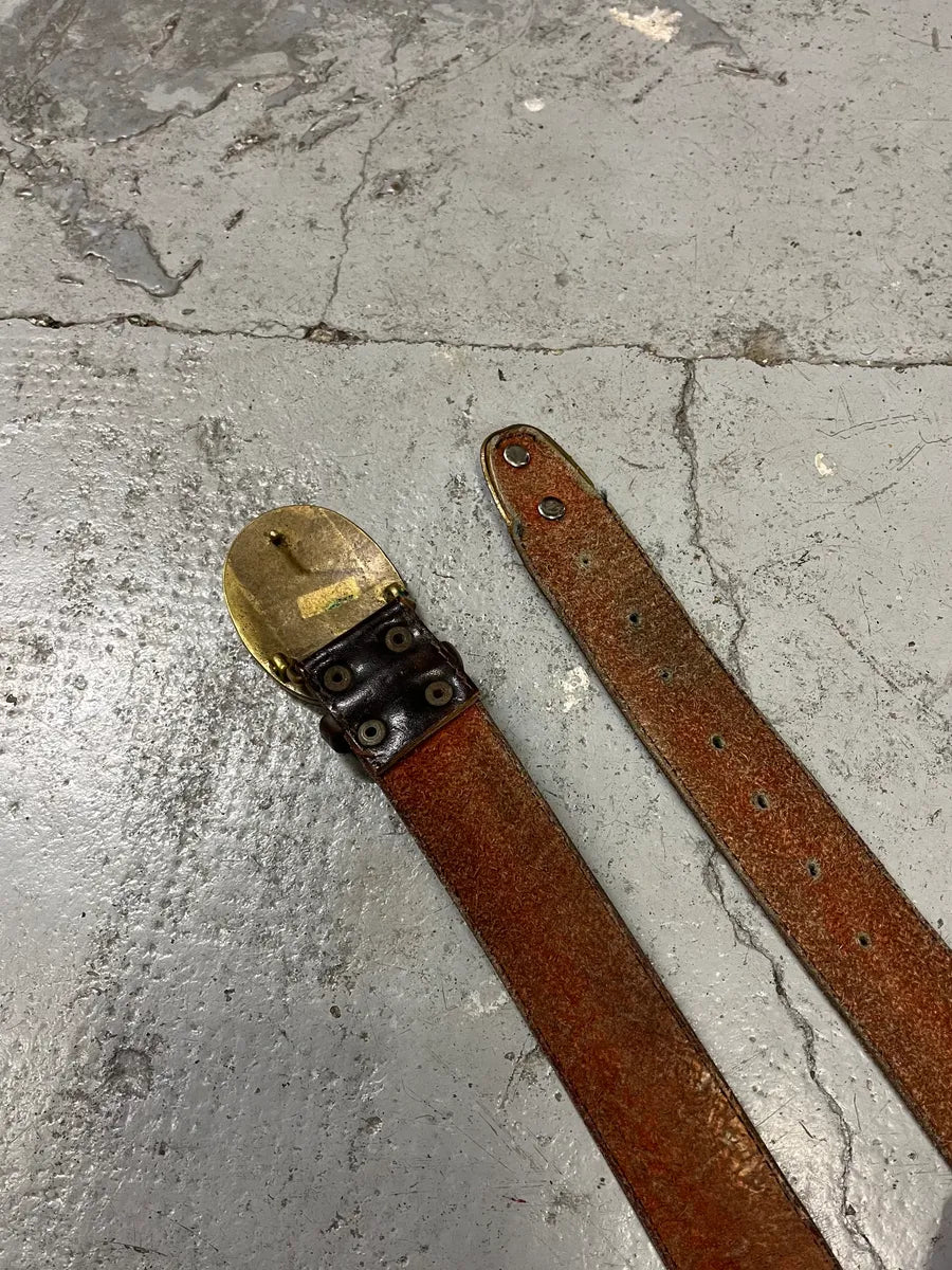 Archive Brown Eroded Faith Cross Leather Belt tMIgkNu 4