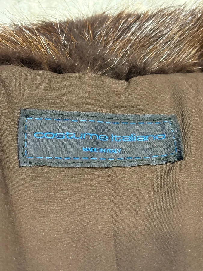 Archive Faux Fur Hybrid Brown Biker Leather Jacket xgjeOni 7