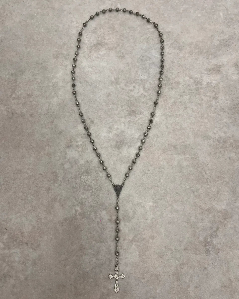 Archive Rosary Grey Cross Necklace GjMpiOG 0