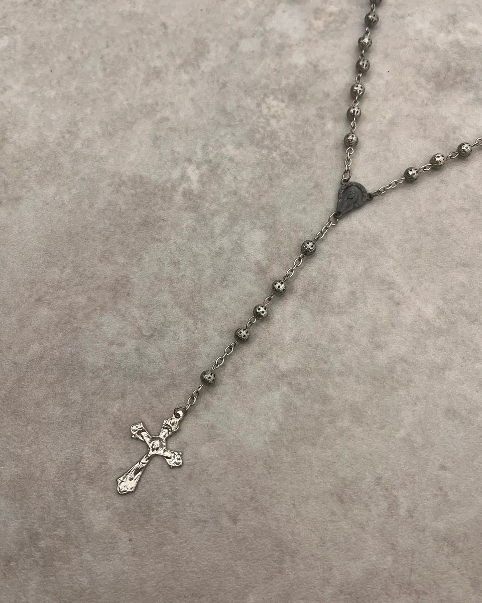 Archive Rosary Grey Cross Necklace GjMpiOG 2