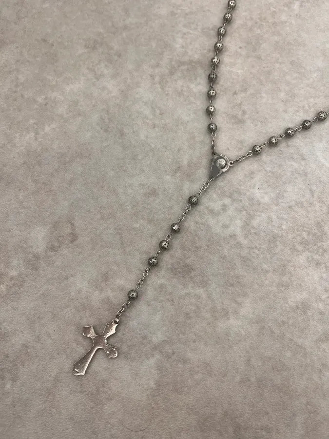 Archive Rosary Grey Cross Necklace GjMpiOG 5