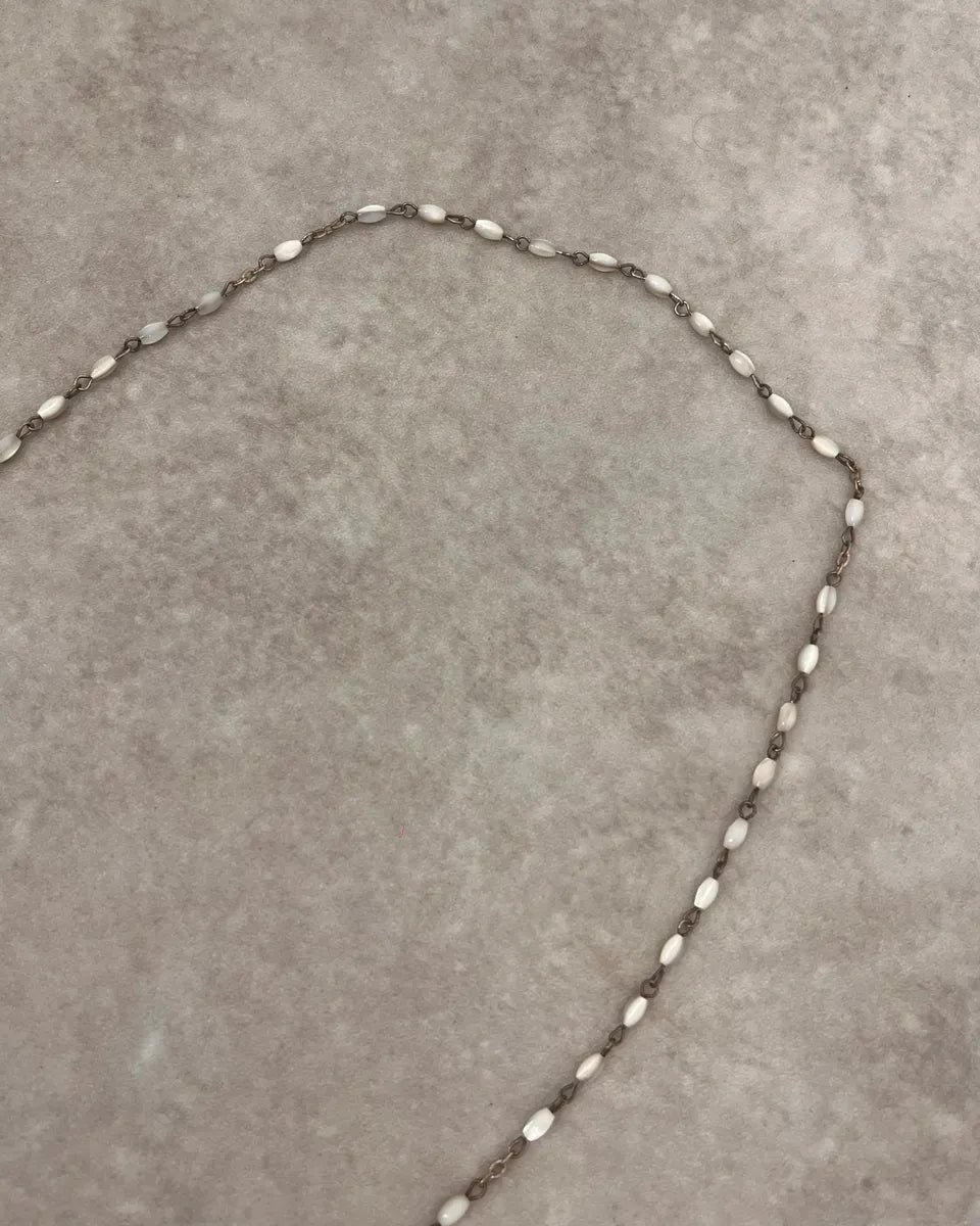 Archive Rosary White Pearl Cross Necklace ZNVKXSB 3