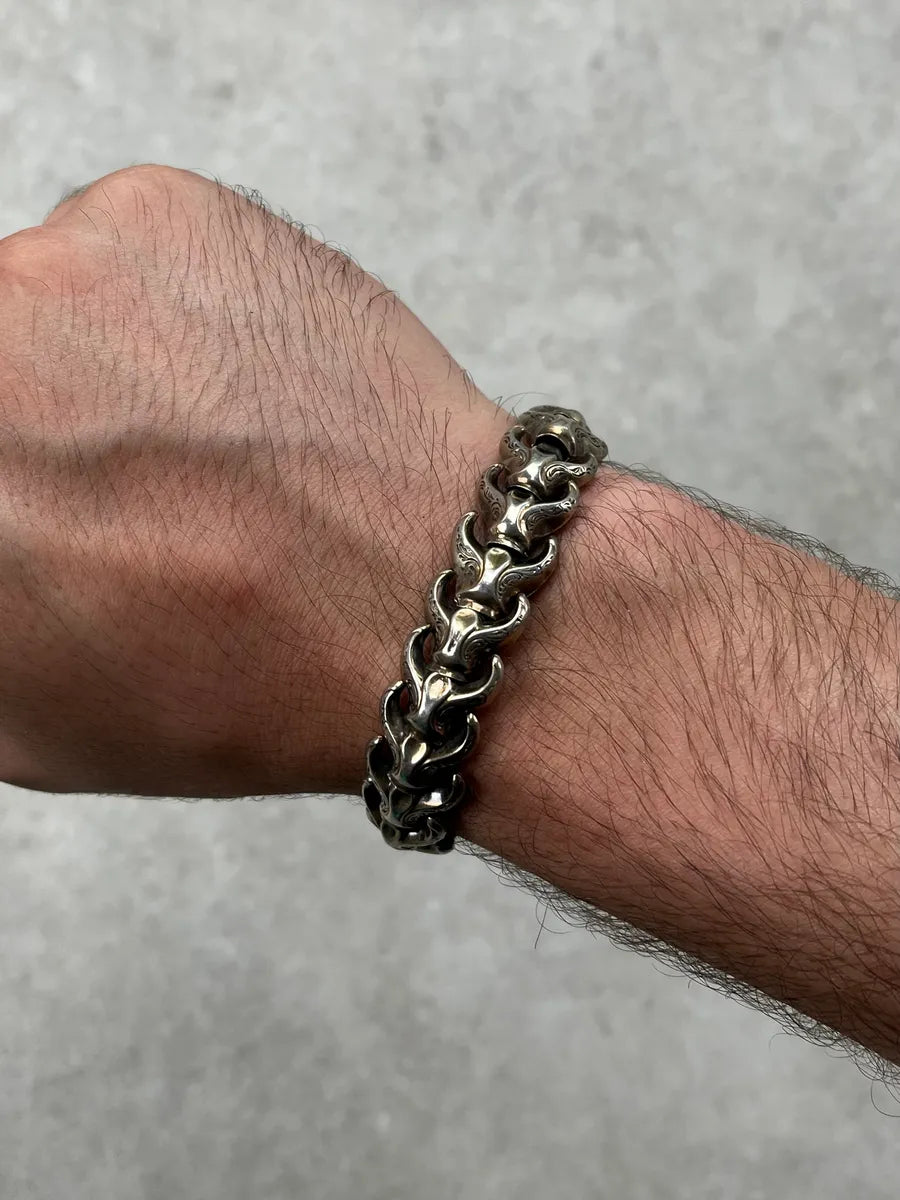Archive Silver Interlocking Bones Link Bracelet saaqlcX 2