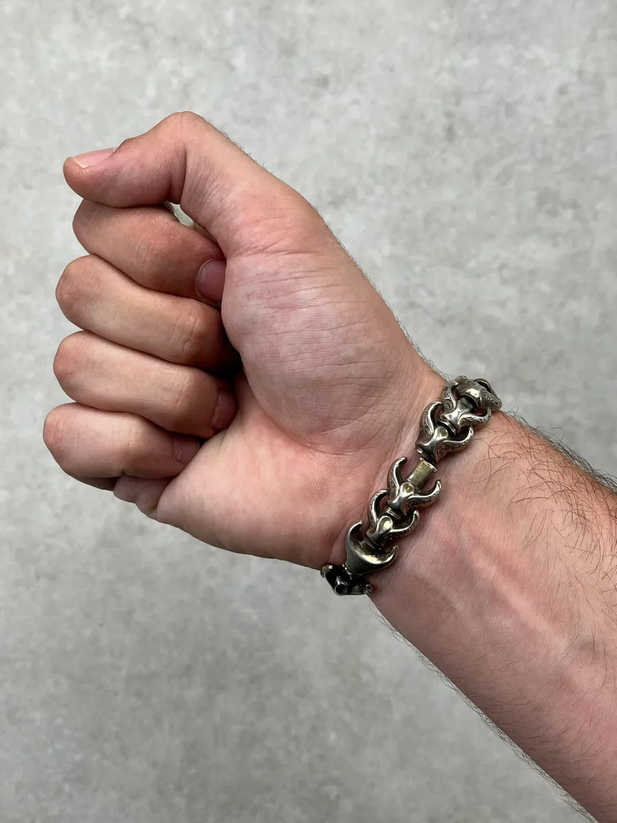 Archive Silver Interlocking Bones Link Bracelet saaqlcX 3