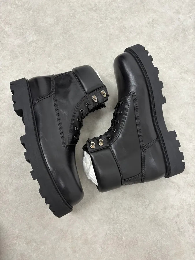 Givenchy 4G Storm Calf Leather Black Lace Up Boots TlmpVQZ 5
