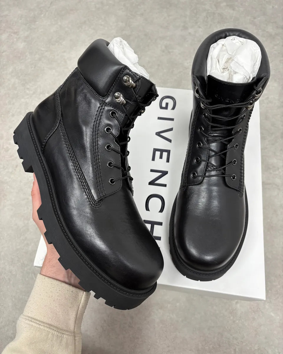 Givenchy 4G Storm Calf Leather Black Lace Up Boots TlmpVQZ 0