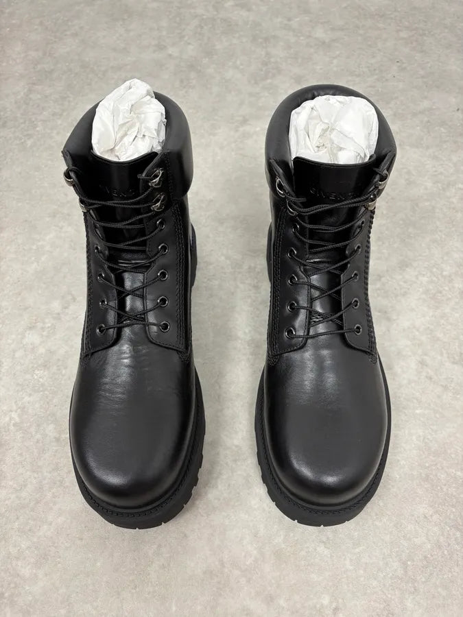 Givenchy 4G Storm Calf Leather Black Lace Up Boots TlmpVQZ 1