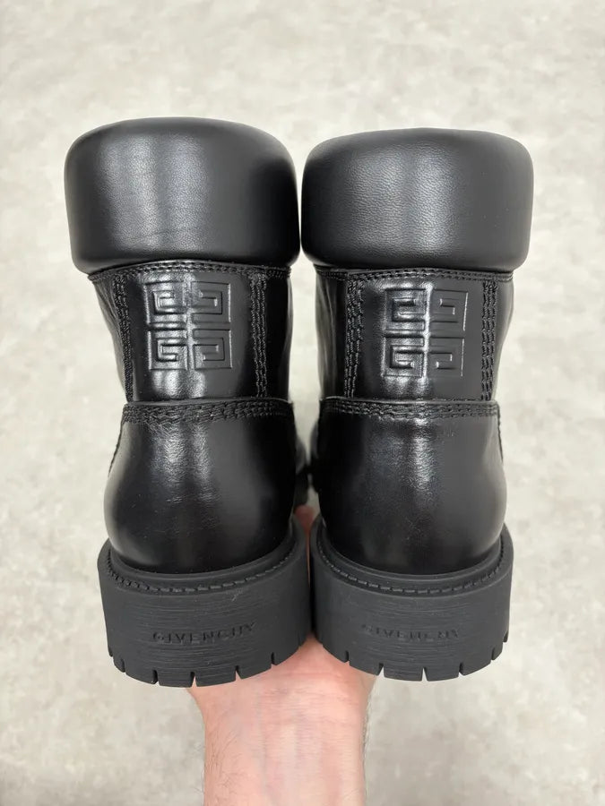 Givenchy 4G Storm Calf Leather Black Lace Up Boots TlmpVQZ 6