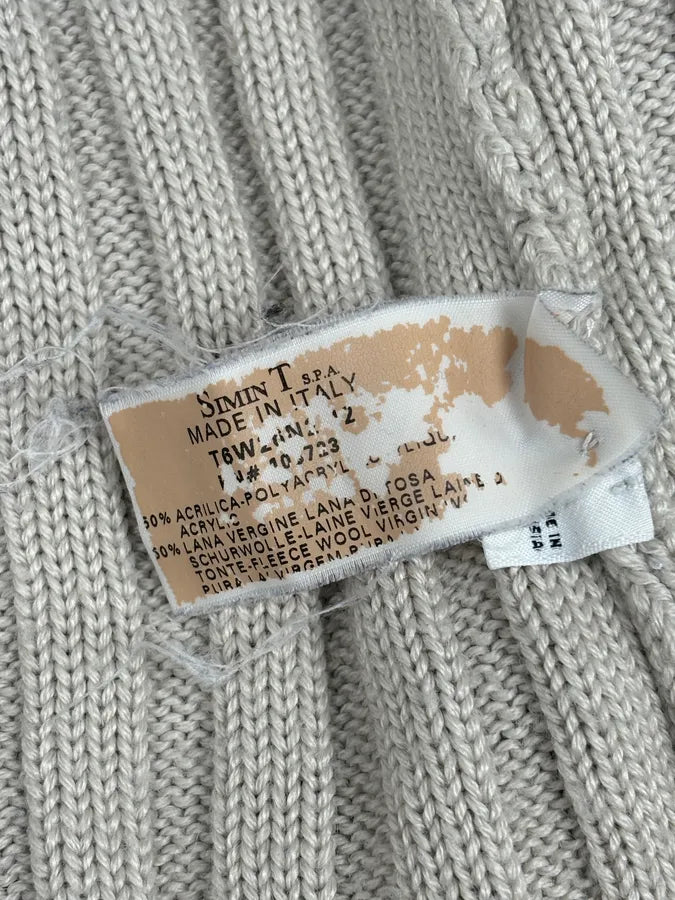 Armani Beige Knit Ribbed Zip-up Sweater XpRMinU 11