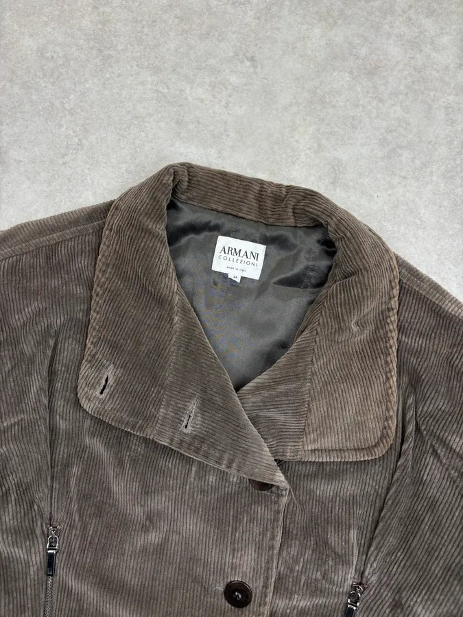 AW2003 Armani Velvet Brown Buttoned Jacket  COQxScn 4