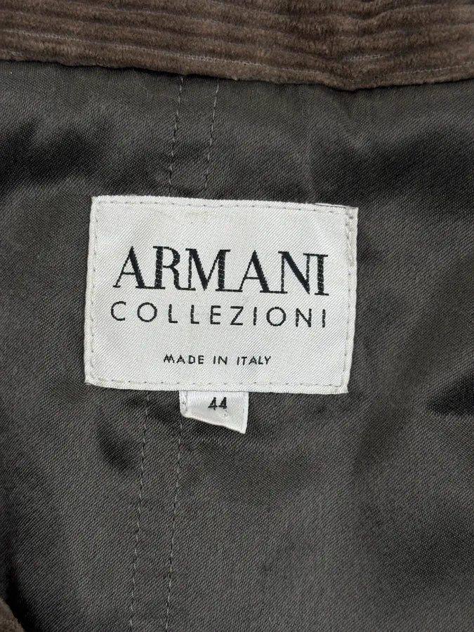 AW2003 Armani Velvet Brown Buttoned Jacket  COQxScn 12