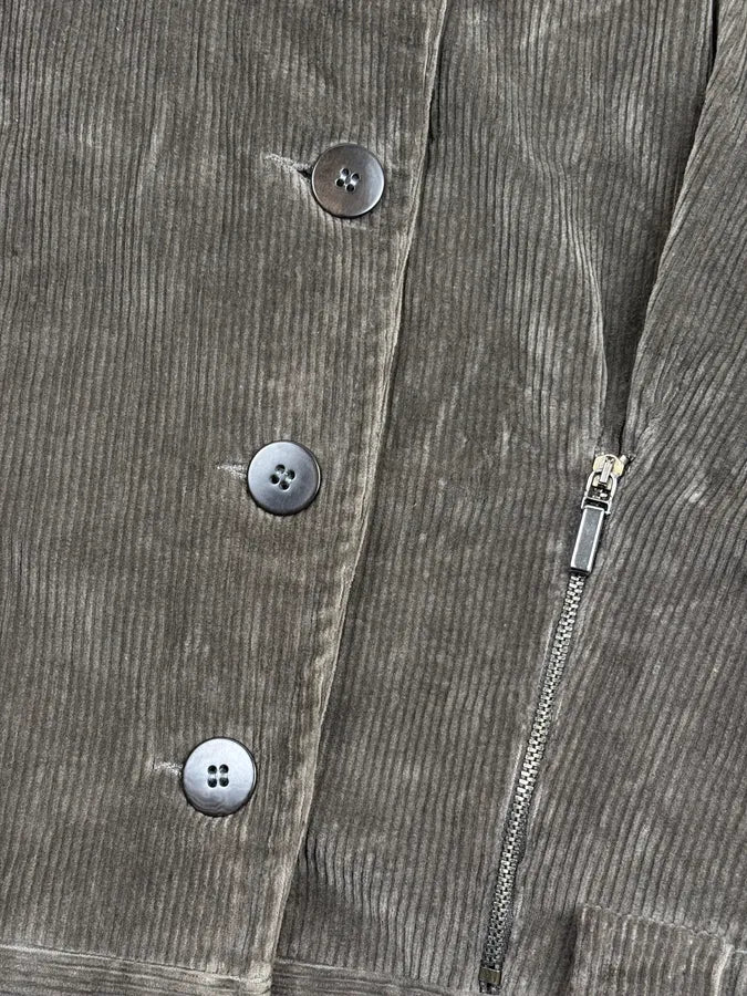 AW2003 Armani Velvet Brown Buttoned Jacket  COQxScn 6