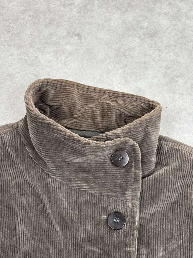 AW2003 Armani Velvet Brown Buttoned Jacket  COQxScn 5