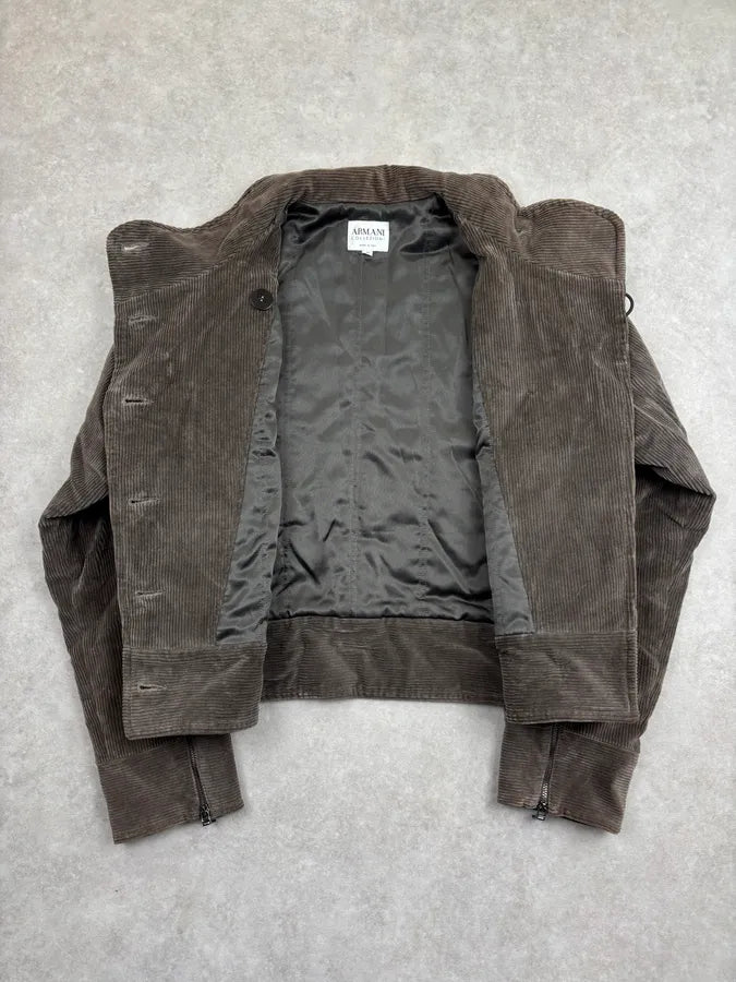 AW2003 Armani Velvet Brown Buttoned Jacket  COQxScn 11