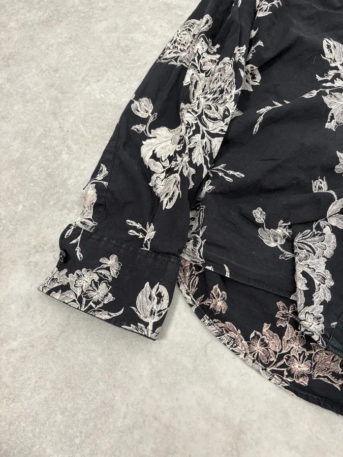 Armani Black & White Floral Abstract Shirt HzKklpz 8