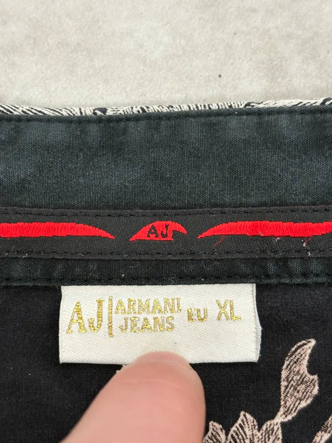 Armani Black & White Floral Abstract Shirt HzKklpz 11